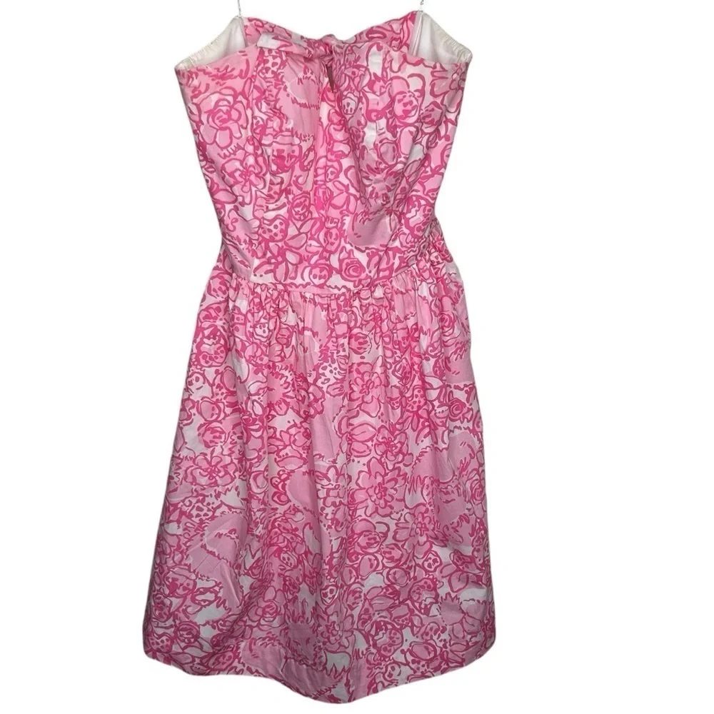 Lilly Pulitzer - Bright pink Richelle She's a Fox strapless fit & flare dress 0 - Picture 1 of 7